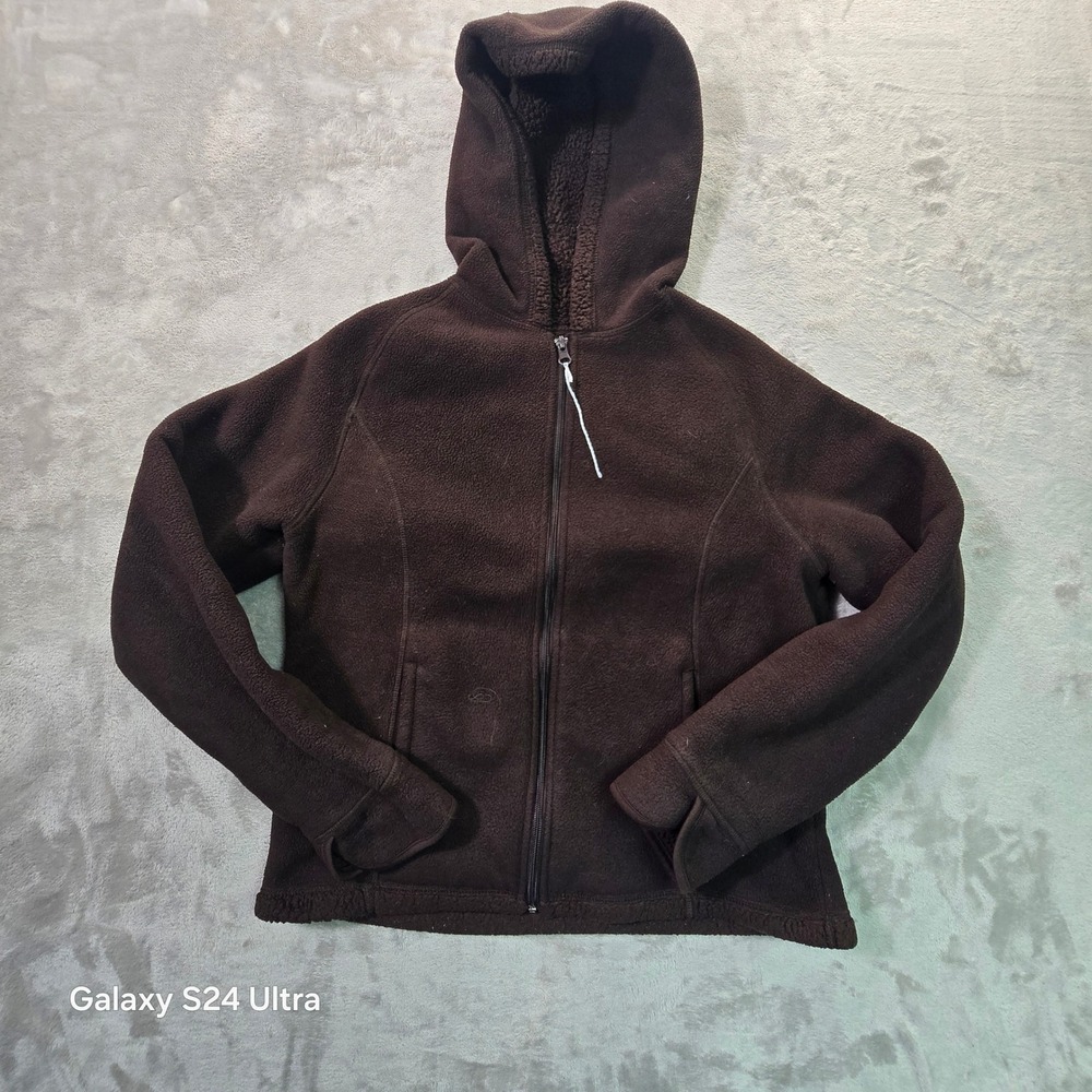 Faded Glory Brown Fleece Hoodie Sweatshirt Pullover Small 4-6 Mens Womens
